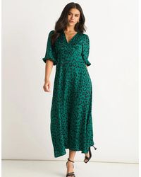 Gini London - Animal Print Satin Midi Dress - Lyst
