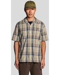 Lyle & Scott - Short Sleeve Linen Blend Check Shirt - Lyst