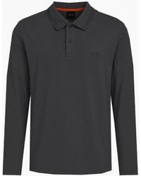 BOSS - Interlock Long Sleeved Polo Shirt - Lyst