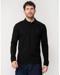 BOSS - Boss Passerby Long Sleeve Stretch-Cotton Polo Shirt With Logo Patch Nos - Lyst