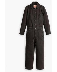 Levi's - Levi's Iconic Collared Neck Long Sleeve Solid Patterned Jumpsuit - Lyst