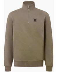 Belstaff - Quarter Zip Sweatshirt Dusty Taupe - Lyst