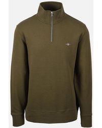 GANT - Texture Half Zip Knitwear Juniper - Lyst