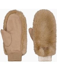 Barts - Fur Mitts Knitted Cuff Mittens - Lyst