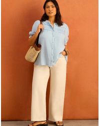 Live Unlimited London - Cheesecloth Pintuck Detail Short Sleeve Blouse - Lyst
