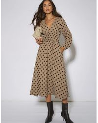 Gini London - Cotton Spot Skater Midi Dress - Lyst