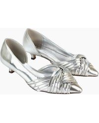 XY London - Ladies Freya Metallic Pointed Low Kitten Heel Pumps - Lyst