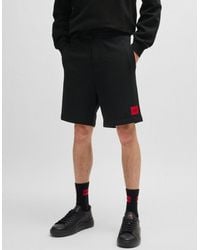 BOSS - Hugo Diz222 Cotton Terry Shorts With Logo Label - Lyst