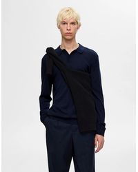 SELECTED - Homme Tray Long Sleeve Knit Merino Polo Pullover Blazer - Lyst
