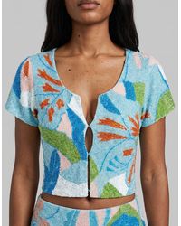 Oceanus - Maya Petal Hand Beaded Top Multi Colour X By Poppy - Lyst