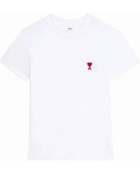 Ami Paris - Ami De Coeur Embroidered Logo T-Shirt - Lyst