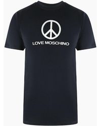 Love Moschino - Peace Logo T-Shirt - Lyst