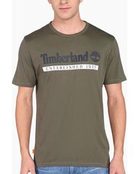 Timberland - T Shirts Logo Print Crew Neck Regular Fit Casual Cotton T Shirts - Lyst