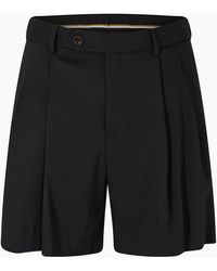 BOSS - Solid Patterned Bermuda Dress Shorts - Lyst