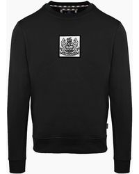 Aquascutum - Crew Neck Ribbed Collar Long Sleeve Sweatshirt - Lyst