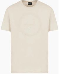 EA7 - Cotton Round Logo T-Shirt - Lyst