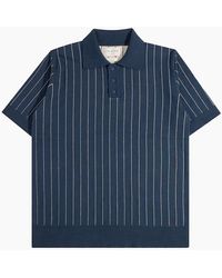 Far Afield - Benny Knitted Pinstripe Polo - Lyst