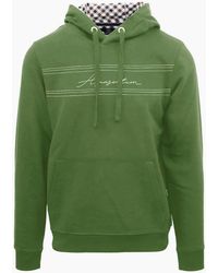 Aquascutum - Hooded Neck Signature Print Sweatshirt - Lyst