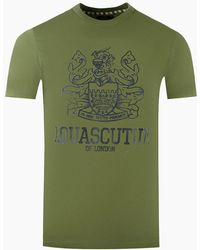 Aquascutum - Large Bold London Aldis Brand Logo Army T-Shirt - Lyst