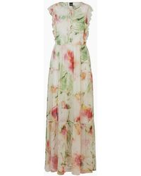 BOSS - Crew Neck Maxi A-Line Dress - Lyst