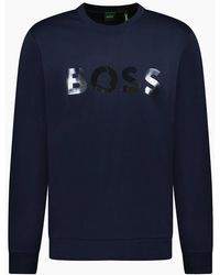 BOSS - Salbo Mirror Crewneck Sweatshirt - Lyst