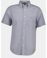 GANT - Regular Fit Poplin Stripe Short Sleeve Shirt - Lyst