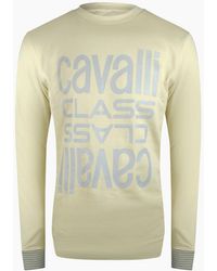 Roberto Cavalli - Cavalli Class Multi Logo Sand Sweatshirt - Lyst