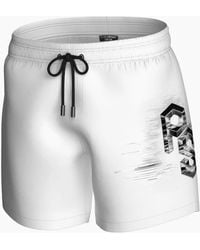 Philipp Plein - Plein Sport Metallic Logo Medium Boardshort Swim Shorts - Lyst