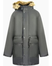 Fred Perry - Padded Waxed Cotton Hooded Parka Jacket - Lyst