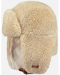 Barts - Lucerne Faux Fur Leather Strap Beanie Bomber Hat - Lyst