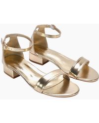 XY London - Ladies Tate Metallic Low Block Heel Sandals - Lyst