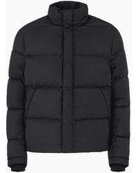 Emporio Armani - Quilted Puffer Jacket With All-Over Jacquard Eagle - Lyst