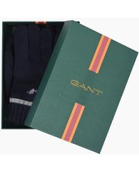 GANT - Beanie & Glove Set Marine - Lyst