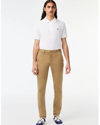 Lacoste - New Classic Slim Fit Stretch Cotton Trousers - Lyst