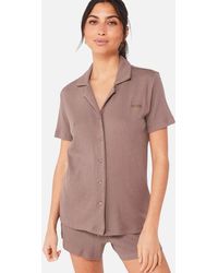 BOSS - Cotton Alyssa Short Pyjama Set, Dark - Lyst