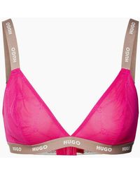 BOSS - Sporty Logo Lace Triangle Bra, Bright - Lyst