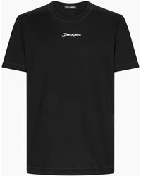 Dolce & Gabbana - Cotton T-Shirt With Embroidered Patch - Lyst