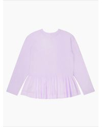 Ro&zo - Lilac Peplum-Hem Long-Sleeved Organic Cotton T-Shirt - Lyst