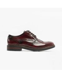 Base London - London Woburn Polished Leather Brogue Shoes Oxblood - Lyst