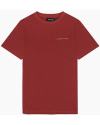 Lyle & Scott - Lyle & Scott Embroidered Logo Fletcher Burgundy T Shirt - Lyst