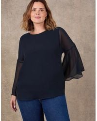 Live Unlimited London - Angel Sleeve Overlay Top - Lyst