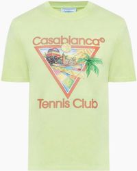CASABLANCA - Afro Cubism Tennis Club Pale T-Shirt - Lyst