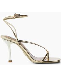 Steve Madden - Odessa Metallic Toe Post Stiletto Sandals - Lyst