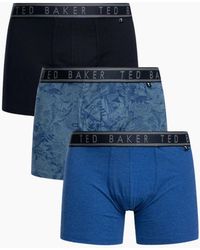 Ted Baker - 3-Pack Floral Print Boxer Briefs, Mazarine - Lyst
