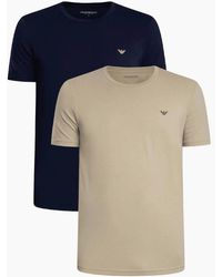 Emporio Armani - Cotton 2-Pack Round Neck Eagle Logo/ T-Shirt - Lyst