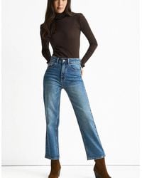 Gini London - Mid Rise Straight Leg Jeans - Lyst
