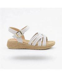 Heavenly Feet - Symphony Ankle Strap Sandals Stone - Lyst