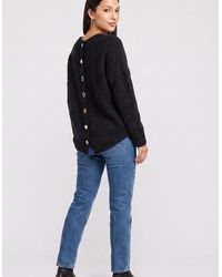 Gini London - Long Sleeve Jewelled Back Knit Jumper - Lyst
