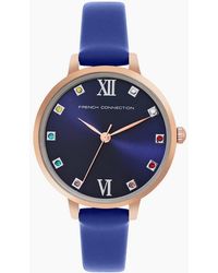 French Connection - Connection Rose Case Round Shape Strap Quartz Watch - Lyst