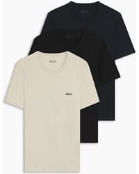 BOSS - Bodywear 3 Pack Premium Cotton T Shirts Crew Neck - Lyst